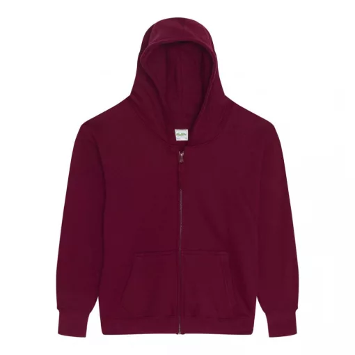 Gyerek kapucnis pulóver Just Hoods AWJH050J Kids Zoodie -7/8, Burgundy