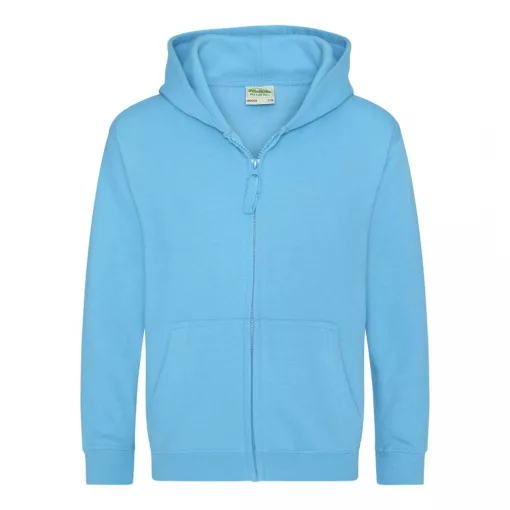 Gyerek kapucnis pulóver Just Hoods AWJH050J Kids Zoodie -3/4, Hawaiian Blue