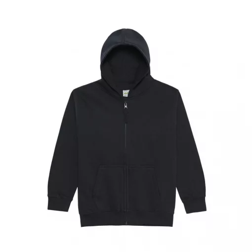 Gyerek kapucnis pulóver Just Hoods AWJH050J Kids Zoodie -3/4, Jet Black