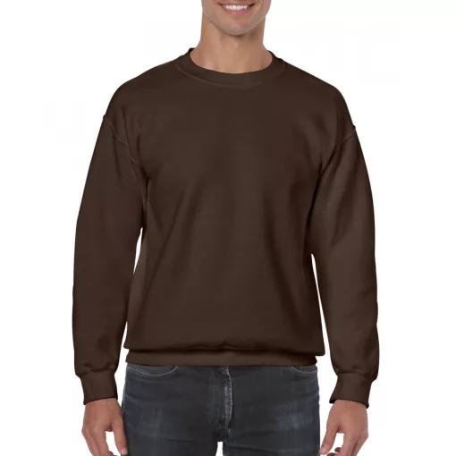 Uniszex pulóver Gildan GI18000 Heavy Blend Adult Crewneck Sweatshirt -M, Dark Chocolat