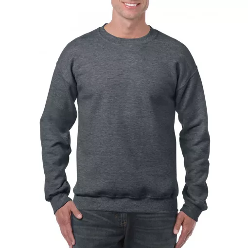 Uniszex pulóver Gildan GI18000 Heavy Blend Adult Crewneck Sweatshirt -L, Dark Heather