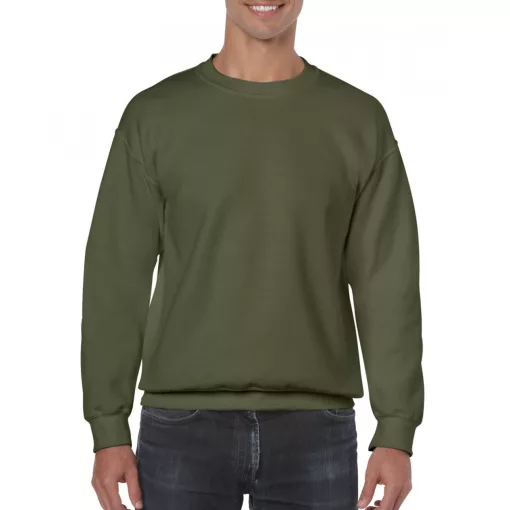 Uniszex pulóver Gildan GI18000 Heavy Blend Adult Crewneck Sweatshirt -2XL, Military Gr