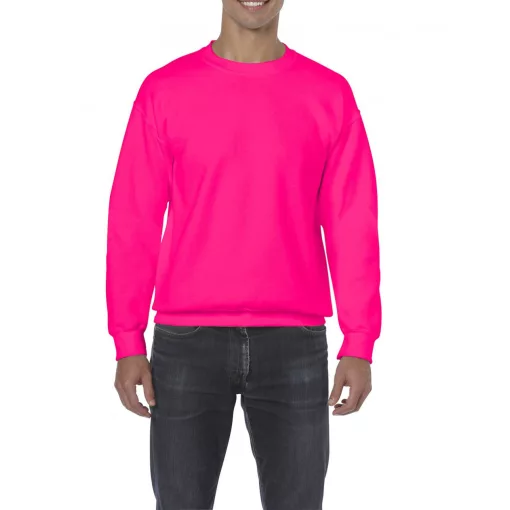 Uniszex pulóver Gildan GI18000 Heavy Blend Adult Crewneck Sweatshirt -XL, Safety Pink