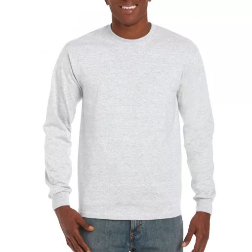 Uniszex póló Gildan GI2400 Ultra Cotton Felnőtt Hosszú Ujjú póló -3XL, Ash Grey