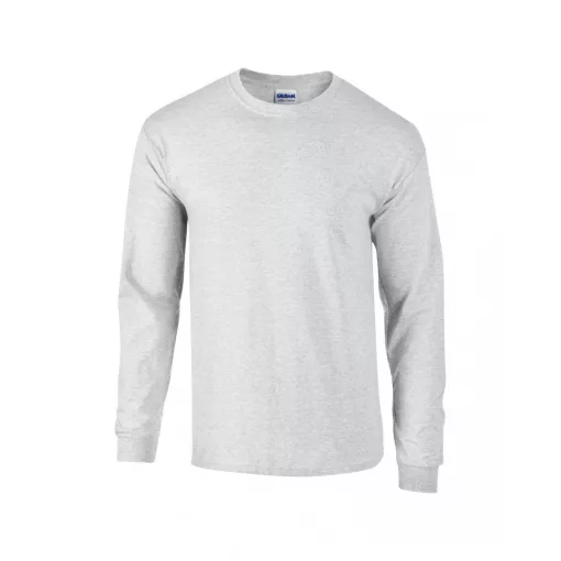 Uniszex póló Gildan GI2400 Ultra Cotton Felnőtt Hosszú Ujjú póló -S, Ash Grey