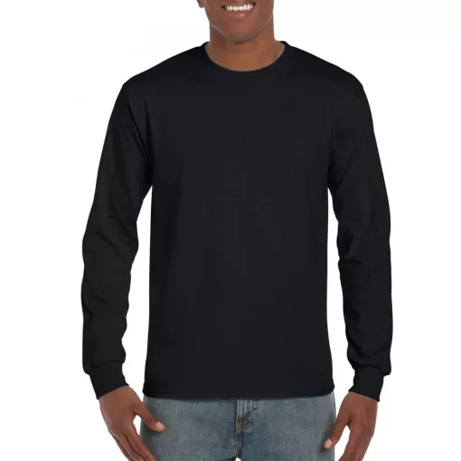 Uniszex póló Gildan GI2400 Ultra Cotton Felnőtt Hosszú Ujjú póló -L, Black