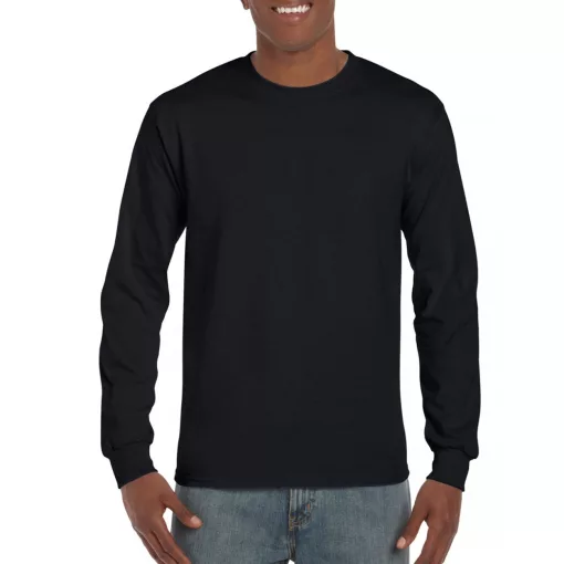 Uniszex póló Gildan GI2400 Ultra Cotton Felnőtt Hosszú Ujjú póló -S, Black