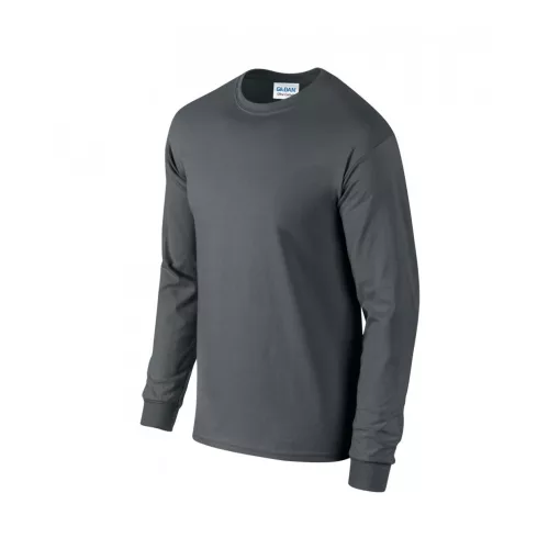 Uniszex póló Gildan GI2400 Ultra Cotton Felnőtt Hosszú Ujjú póló -S, Charcoal
