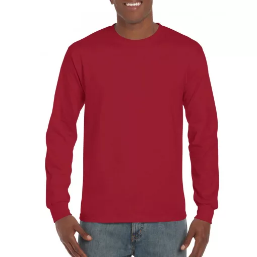 Uniszex póló Gildan GI2400 Ultra Cotton Felnőtt Hosszú Ujjú póló -3XL, Cardinal Red