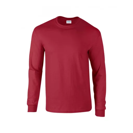 Uniszex póló Gildan GI2400 Ultra Cotton Felnőtt Hosszú Ujjú póló -M, Cardinal Red