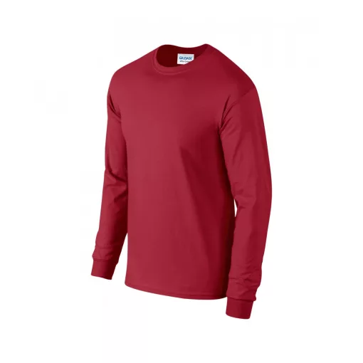 Uniszex póló Gildan GI2400 Ultra Cotton Felnőtt Hosszú Ujjú póló -M, Cardinal Red