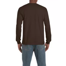 Uniszex póló Gildan GI2400 Ultra Cotton Felnőtt Hosszú Ujjú póló -L, Dark Chocolate