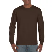 Uniszex póló Gildan GI2400 Ultra Cotton Felnőtt Hosszú Ujjú póló -M, Dark Chocolate