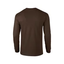 Uniszex póló Gildan GI2400 Ultra Cotton Felnőtt Hosszú Ujjú póló -M, Dark Chocolate
