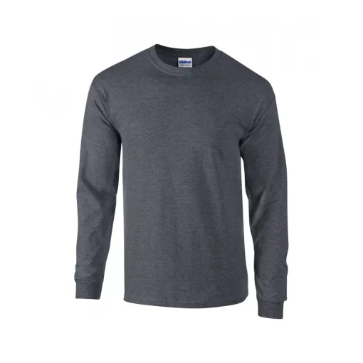 Uniszex póló Gildan GI2400 Ultra Cotton Felnőtt Hosszú Ujjú póló -2XL, Dark Heather