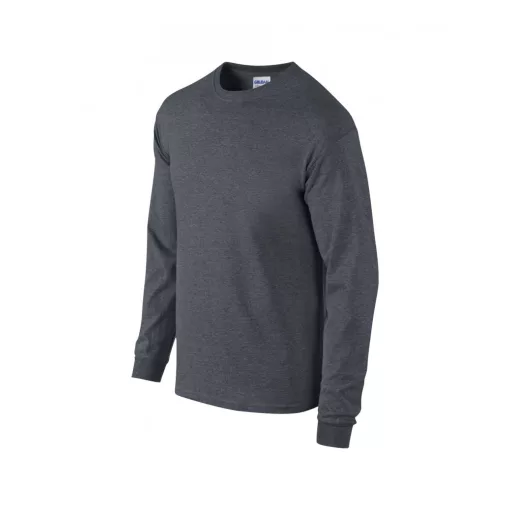 Uniszex póló Gildan GI2400 Ultra Cotton Felnőtt Hosszú Ujjú póló -L, Dark Heather