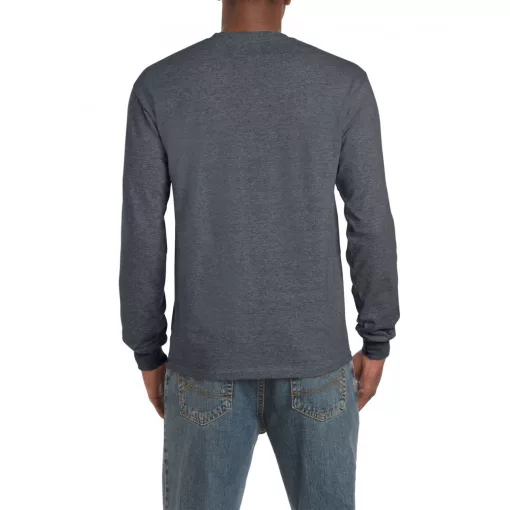 Uniszex póló Gildan GI2400 Ultra Cotton Felnőtt Hosszú Ujjú póló -M, Dark Heather