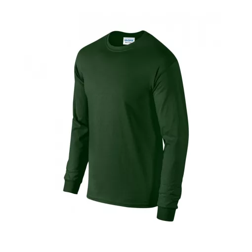 Uniszex póló Gildan GI2400 Ultra Cotton Felnőtt Hosszú Ujjú póló -3XL, Forest Green