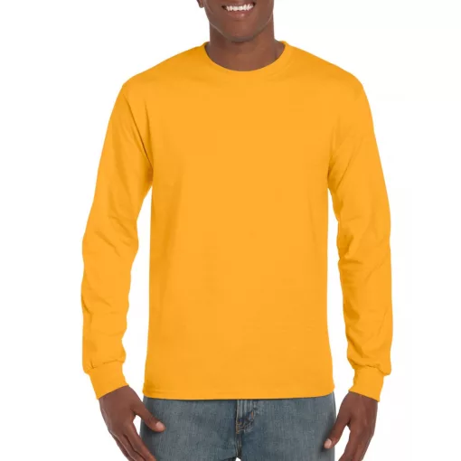 Uniszex póló Gildan GI2400 Ultra Cotton Felnőtt Hosszú Ujjú póló -4XL, Gold