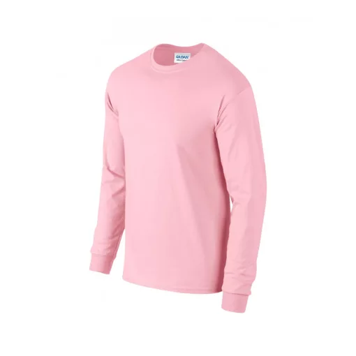 Uniszex póló Gildan GI2400 Ultra Cotton Felnőtt Hosszú Ujjú póló -S, Light Pink