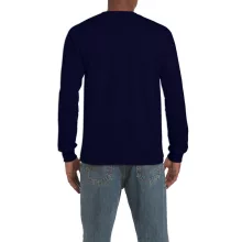 Uniszex póló Gildan GI2400 Ultra Cotton Felnőtt Hosszú Ujjú póló -4XL, Navy