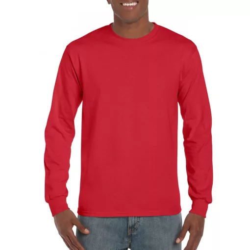 Uniszex póló Gildan GI2400 Ultra Cotton Felnőtt Hosszú Ujjú póló -3XL, Red