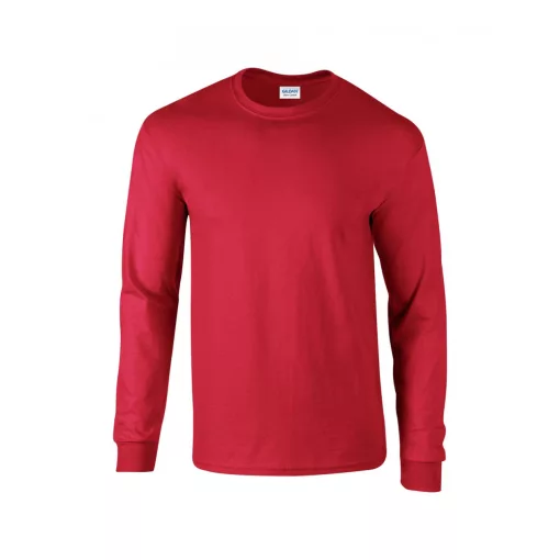 Uniszex póló Gildan GI2400 Ultra Cotton Felnőtt Hosszú Ujjú póló -3XL, Red