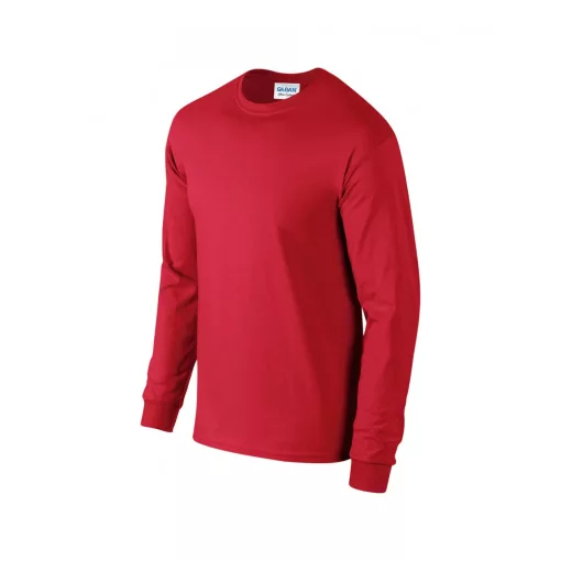 Uniszex póló Gildan GI2400 Ultra Cotton Felnőtt Hosszú Ujjú póló -3XL, Red