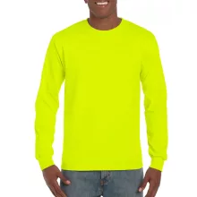 Uniszex póló Gildan GI2400 Ultra Cotton Felnőtt Hosszú Ujjú póló -M, Safety Green