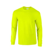 Uniszex póló Gildan GI2400 Ultra Cotton Felnőtt Hosszú Ujjú póló -XL, Safety Green