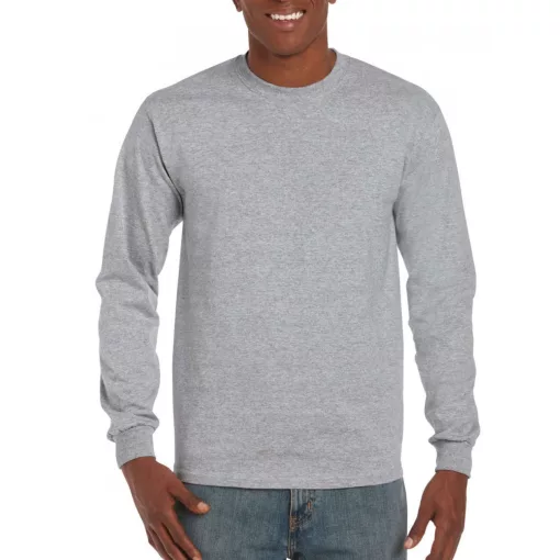 Uniszex póló Gildan GI2400 Ultra Cotton Felnőtt Hosszú Ujjú póló -4XL, Sport Grey