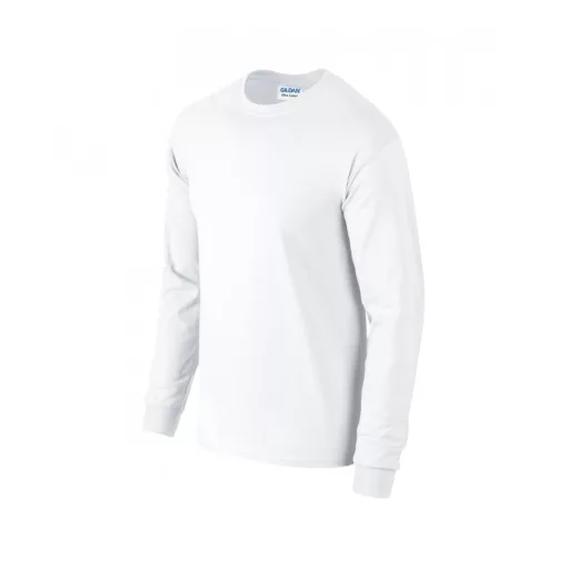 Uniszex póló Gildan GI2400 Ultra Cotton Felnőtt Hosszú Ujjú póló -5XL, White