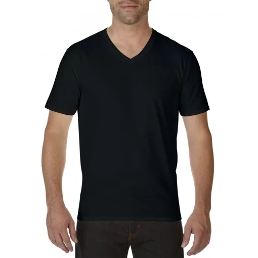 Férfi póló Gildan GI41V00 premium Cotton Felnőtt v-nyakú póló -S, Black