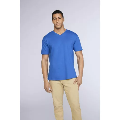 Férfi póló Gildan GI41V00 premium Cotton Felnőtt v-nyakú póló -L, Heliconia