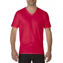Férfi póló Gildan GI41V00 premium Cotton Felnőtt v-nyakú póló -S, Red