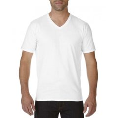 Férfi póló Gildan GI41V00 premium Cotton Felnőtt v-nyakú póló -M, White
