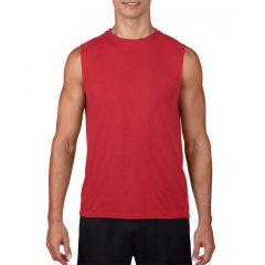 Uniszex trikó Gildan GI42700 performance Adult Sleeveless T-Shirt -S, Red