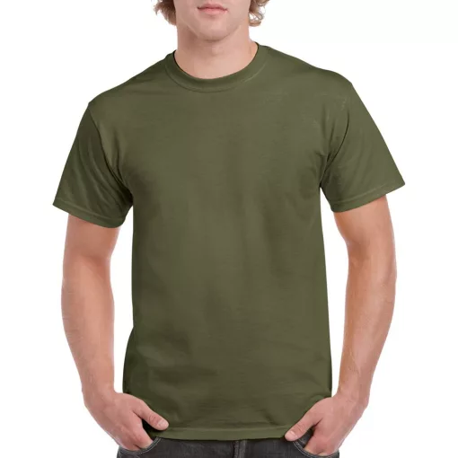 Uniszex póló Gildan GI5000 Heavy Cotton Felnőtt póló -4XL, Military Green