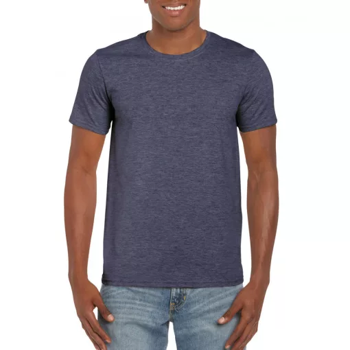 Uniszex póló Gildan GI64000 Softstyle Felnőtt póló -M, Heather Navy