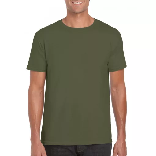 Uniszex póló Gildan GI64000 Softstyle Felnőtt póló -M, Military Green