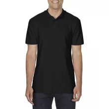 Férfi galléros póló Gildan GI64800 Softstyle Adult Double piqué polo -3XL, Black