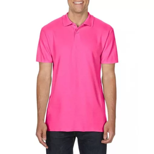 Férfi galléros póló Gildan GI64800 Softstyle Adult Double piqué polo -4XL, Heliconia