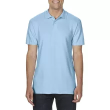 Férfi galléros póló Gildan GI64800 Softstyle Adult Double piqué polo -XL, Light Blue