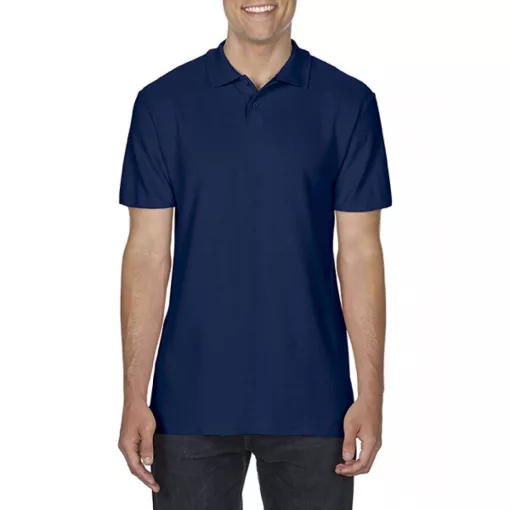Férfi galléros póló Gildan GI64800 Softstyle Adult Double piqué polo -3XL, Navy