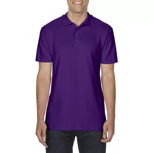 Férfi galléros póló Gildan GI64800 Softstyle Adult Double piqué polo -M, Purple