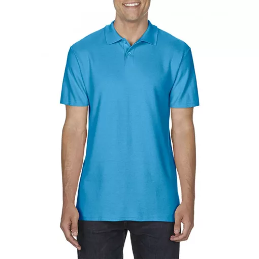 Férfi galléros póló Gildan GI64800 Softstyle Adult Double piqué polo -XL, Sapphire