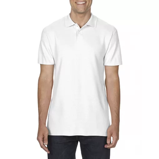 Férfi galléros póló Gildan GI64800 Softstyle Adult Double piqué polo -4XL, White