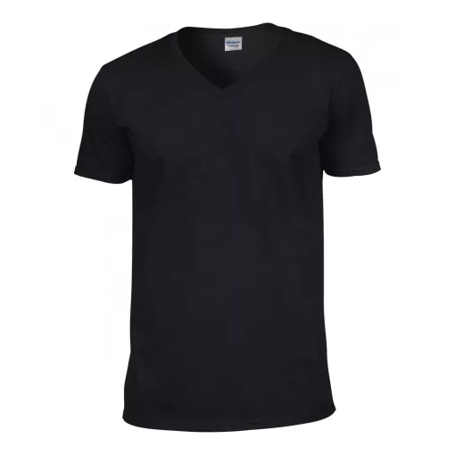 Férfi póló Gildan GI64V00 Softstyle Felnőtt v-nyakú póló -XL, Black