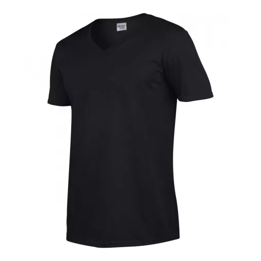 Férfi póló Gildan GI64V00 Softstyle Felnőtt v-nyakú póló -XL, Black