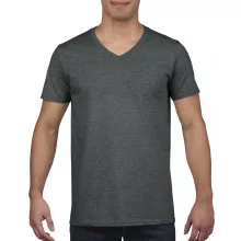 Férfi póló Gildan GI64V00 Softstyle Felnőtt v-nyakú póló -M, Dark Heather